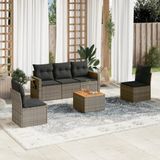 Maison Exclusive - Ensemble de jardin pour 6 personnes avec coussins, gris, en polyrotin