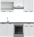 Vicco Fame-Line Unité de cuisine complète – 200 cm, WB Anthracite Blanc ferme/blanc