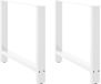 Pieds de table 2 pcs 100x(72-73) cm acier blanc