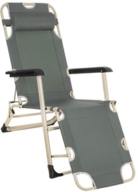 Viking Choice Tuinstoel ligstoel 2-in-1 met hoofdsteun - grijs