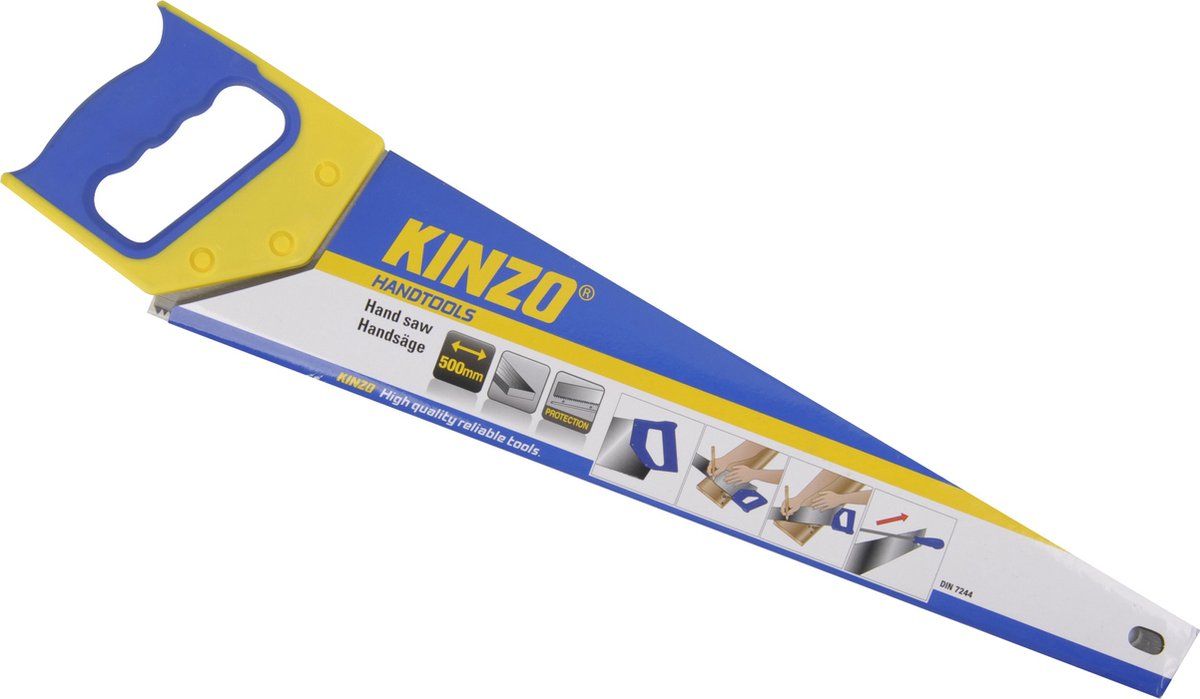 Kinzo Handzaag - 500mm - Geel/Blauw