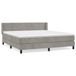 VidaXL Boxspring met matras fluweel lichtgrijs 160x200 cm