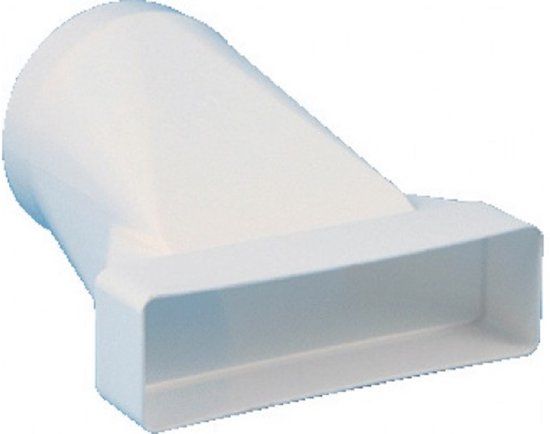 Nedco Overgangsstuk ventilatiekanaal 125mm - 204 x 60 mm wit