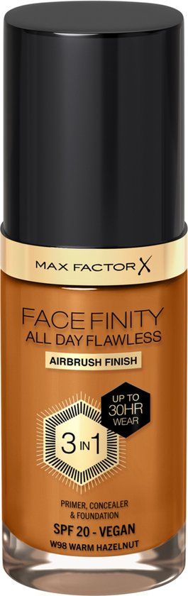 Max Factor Facefinity All Day Flawless Foundation - W98 Warm Hazelnut 30ml