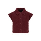 NoBell’ teddy gebreid vest - donkerrood