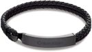 Calvin Klein Heren Leren Armband Zwart - 19.5 cm