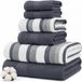 Modern Threads Pax 6-delige omkeerbare garengeverfde jacquard handdoekenset