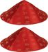Merkloos Set van 2x Aziatische/Chinese Hoedjes - Rood - Gouden Tekens/Letters