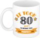 Bellatio Decorations Verjaardag cadeau mok 80 jaar - oranje - grappig - 300 ml - keramiek