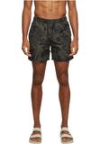 Urban Classics Pattern Swim Palm Heren Zwembroek - zwart/olijf - 3XL