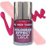 Layla Cosmetics Hologram Effect nagellak - rood taboo