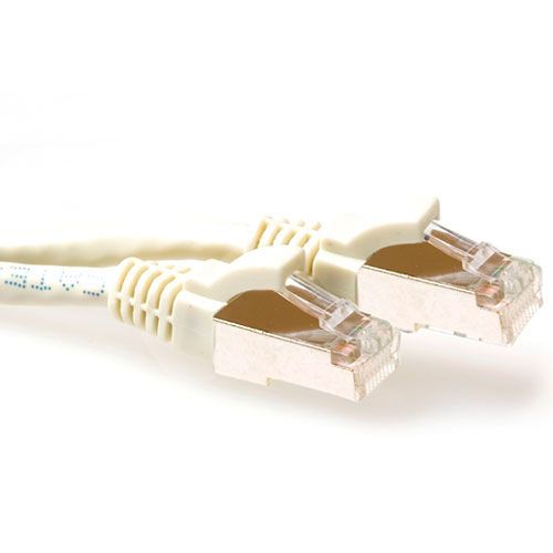 ACT Ivory 1.5m SFTP CAT6A Patch Cable with RJ45 Connectors