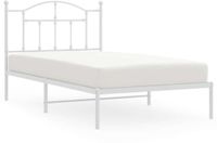 vidaXL Cadre de lit avec tête de lit métal blanc 100x190 cm
