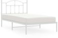 vidaXL Bedframe met hoofdbord metaal wit 100x190 cm