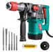 Marteau perforateur - 1100 tr/min - Embrayage de sécurité - Avec 6 forets