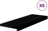vidaXL Traptreden 8 stuks massief eikenhout bruin-zwart 70x25x2 cm