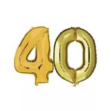 Shoppartners 40 jaar verjaardag - Folie ballon cijfers - goud - 88 cm - versiering - feestarteikelen