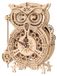 Kit de construction d'horloge en bois - Horloge hibou - Puzzle 3D en bois - Horloge fonctionnelle