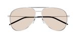 Saint Laurent Classic 11 Lunettes de soleil unisexe argent pilote marron 59mm