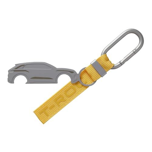 Volkswagen 2GV087010655 sleutelhanger sleutelband flesopener karabijnhaak hanger keyring, geel, met T-Roc opschrift