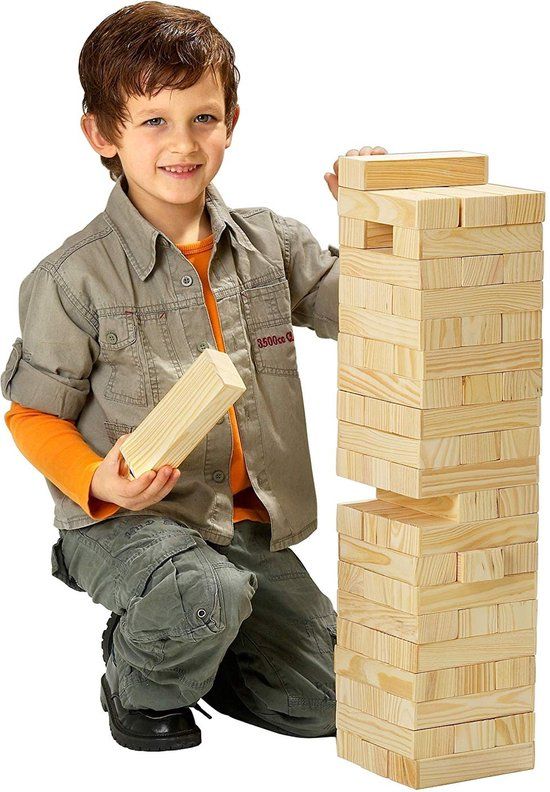 Playfun Philos Timber Reuze Vallende Toren - Behendigheidspel - Hout - 4+ jaar