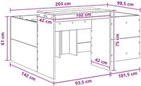 vidaXL Kinderhoogslaper met bureau Grijs Sonoma 98,5 x 200 cm