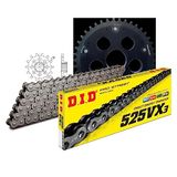 Kettingset DID Kettingset Stealth Edge 525VX3 / 104 Eindeloos zwart voor Ducati Monster S4R Testastretta S4RS 998/1000 cc Bj. 2006-2008