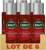 BRUT Lot de 6 Homme Deodorants Total Attraction Spray Effectiveness - 200ml