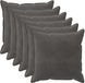 vidaXL Housse de coussin 6 pcs BOIS Gris foncé 55 x 55 cm Velours