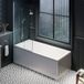 Hudson Reed Baignoire douche rétro – Pare baignoire douche chromé – 170 x 70 cm - Tablier frontal - Richmond