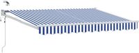 vidaXL Parasol extérieur rétractable électrique bleu et blanc 3,5 x 2,5 m
