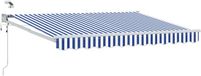 vidaXL Parasol extérieur rétractable électrique bleu et blanc 3,5 x 2,5 m
