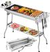 Markenlos RVS Barbecue - Houtskool Grill - BBQ - Roestvrijstaal - 73 x 34 CM - Inclusief kookgereedschap - Zilverkleurig - RVS