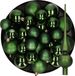 Decoris Kaemingk B.V. Kerstversiering kunststof kerstballen met glazen piek donkergroen 6-8-10 cm pakket van 45x stuks