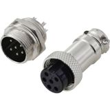 TRU COMPONENTS TC-13895648 Connecteur rond Prise, Douille Nombre total de pôles : 6 Série (connecteurs ronds) : GX16 1 jeu