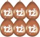 Haza Jubileum thema 12.5 jaar getrouwd ballonnen - 6x stuks - brons