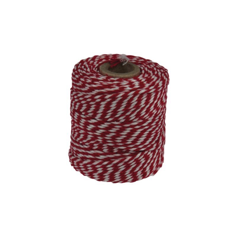 Muller Touw katoen 45meter 50gr rood/wit