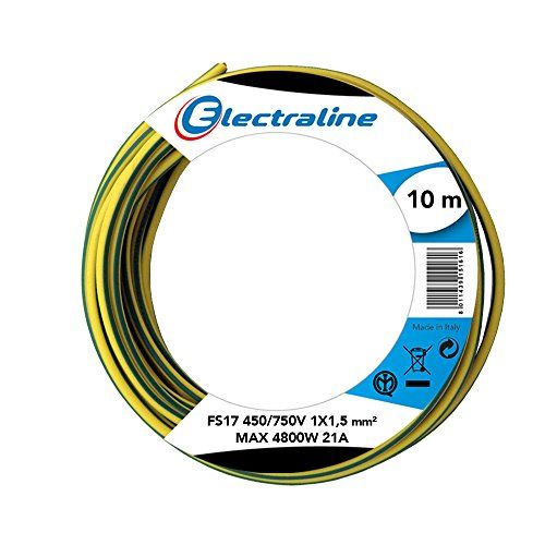 Electraline Energaline 13101 voertuigkabel FS17, 1 x 1,5 mm2, geel/groen, 10 m