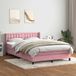 Maison Exclusive - Sommier à lattes de lit avec matelas rose 160x210 cm velours