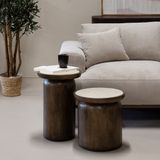 Giga Meubel Salontafel Kaja - Rond - Marmer - 38cm