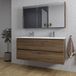 Saniclass Chaci Badkamermeubelset - 120x46x55cm - keramische wastafel wit - 2 wasbakken - 2 kraangaten - 2 lades - spiegelkast - noten