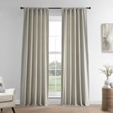 HPD Half Price Drapes Franse linnen gordijnen 213 cm lange kamer verduisterende gordijnen voor slaapkamer en woonkamer 127 x 213 cm, (1 paneel), fris kaki