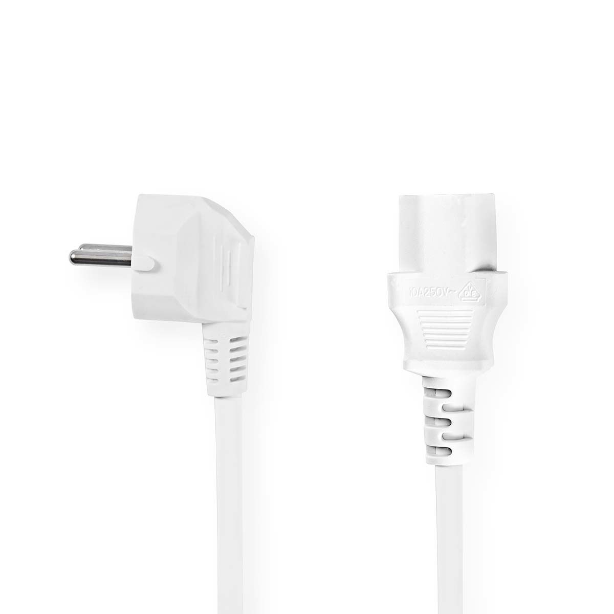 Nedis CEGL10000WT20 Power Cable - Type F (CEE 7/7) to C13 - Angled - 2m - White