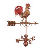 Good Directions 1975RED Bantam Rode Haan Weathervane, Zuiver Koper Hand Afgewerkt Multi-Color Patina