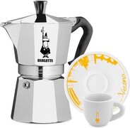 Bialetti Moka Express 4 kops + Verona espresso kop en schotel 2 stuks