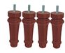 MARGOT Royal LOUIS XVI 3700527857718 bedpoten, mahoniehout, hoogte 15 cm, 4 stuks