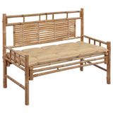 VidaXL Tuinbank Bamboe met Kussen 120 cm