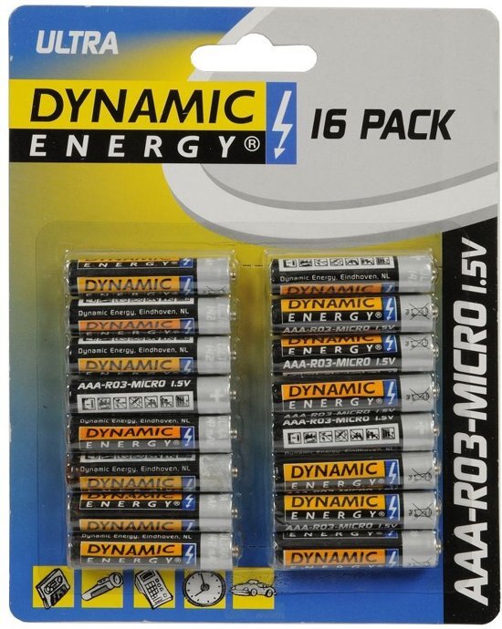 Dynamic energy batterijen ultra R03 AAA zink 16 stuks