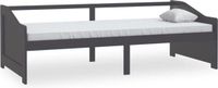 vidaXL Bedbank Massief Grenenhout Donkergrijs 90x200 cm