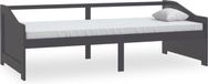 vidaXL Lit banquette Pin massif Gris foncé 90x200 cm